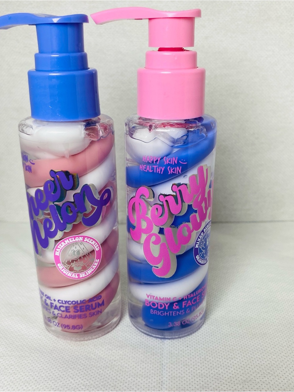 Berry Glowy & Cheery Nectar Body & Face Serum Duo Pink Blue Skincare